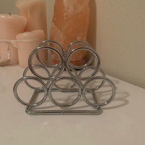 Napkin Holder Silver Colored Modern Look
